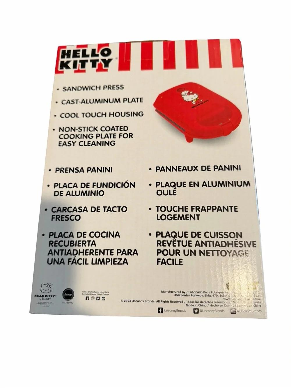 Hello Kitty Red Sandwich Press with Character Detail